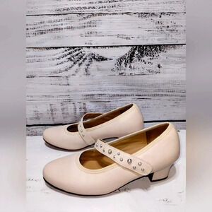 Hotter Charmaine Kitten Heels in nude size 9.5 Mary Jane Wedding Embellished‎